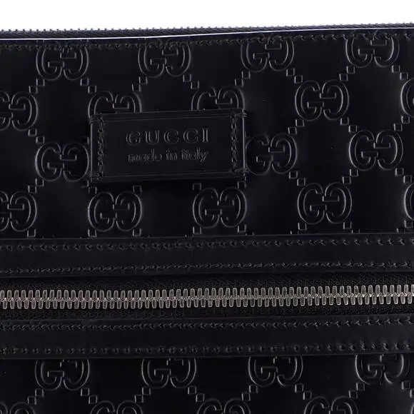 Signature Zip Messenger Bag Guccissima #237778G12B - Picture 6 of 7